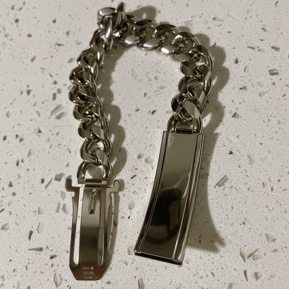 Sterling 7.5” unisex Cuban-link name plate bracelet, engravable - Picture 2 of 5